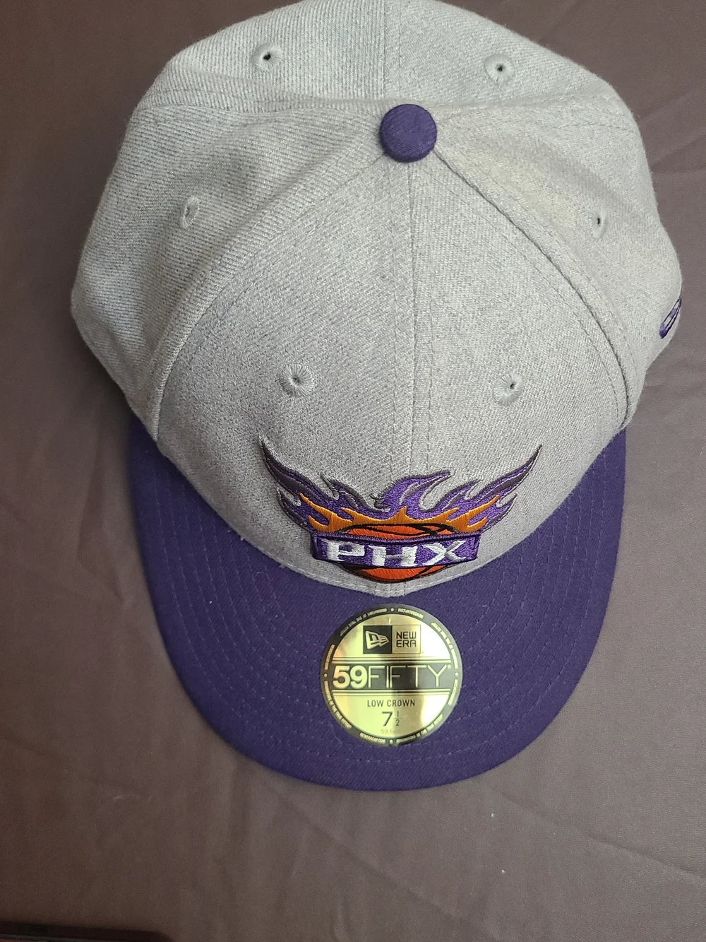 New Era Gray and Purple PHX Suns Embroidered 59FIFTY Cap Hat